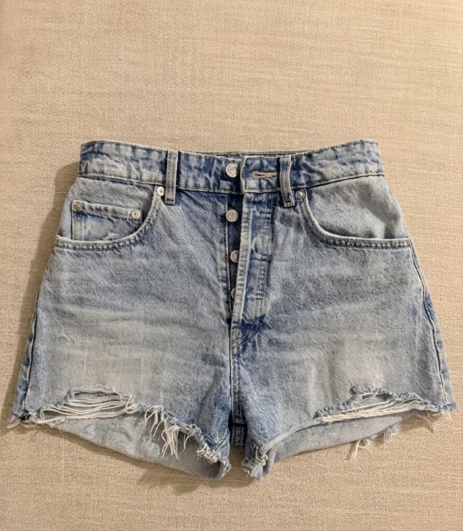Hoge taille uitgefranjede jeansshorts Zara - Maat S / EUR 36 – photo 11